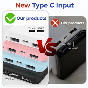 Caricabatterie Portatile con Porta Type-C, Power Bank Sottile da 4000mAh, Doppia Uscita USB 5V/1A per <span class=keywords><strong>Smartphone</strong></span> - Product Image 6