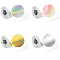 Autocollants holographiques imperméables personnalisés avec impression de logo privé, rouleaux autocollants brillants aux couleurs arc-en-ciel pour la promotion des produits alimentaires