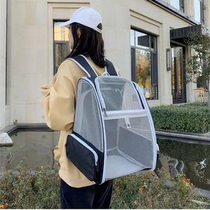 Portable Large Capacity <b>Pet</b> Backpack Transparent Mesh Breathable Cat Dog <b>Carrier</b> Backpack For Outdoor Use - Product Image 4