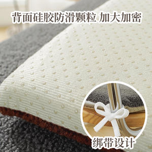 SkjQ Lambswool Square Seat Cushion Thickened Plush Solid Color <b>For</b> Office Chair Living Room <b>Bedroom</b> Study <b>Desk</b> Stool - Product Image 4