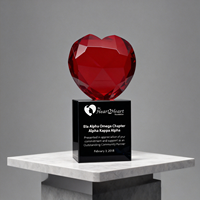 Trofeo de Cristal Rojo Noble en Forma de Corazón, Premio Personalizado con Logotipo, Regalo Promocional Empresarial, Regalo de Amor, Decoración, Regalo de Boda, Artesanía