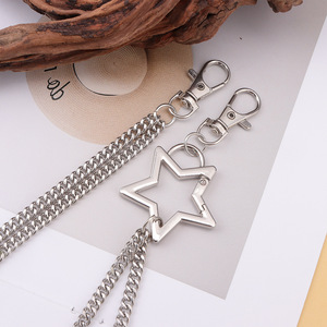 <b>Waist</b> <b>Chain</b> Double Layer Metal <b>Chain</b> Star Pendant Hip Hop Fashion Accessory For Pants And Skirts Daily Wear Zinc Alloy - Product Image 4