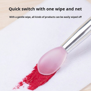 Portable Silicone Nail Brush Stick Durable <b>Plastic</b> Eye Shadow Tool for <b>Mirror</b> Powder Sequins and Nail Art - Product Image 6