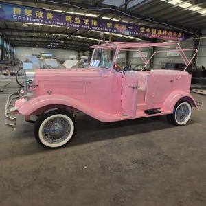 Luxury <b>Pink</b> Vintage Sightseeing <b>Car</b> <b>Electric</b> Classic Vintage <b>Car</b> for Resort Shuttle <b>Car</b> Can Be Customized - Product Image 6