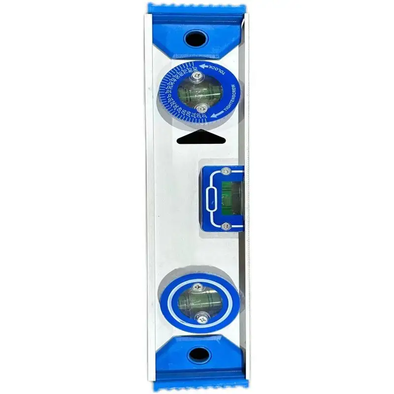 Custom Aluminium Bubble Spirit Levels Met Drie Vierkante Bubble Abs Plastic Materiaal