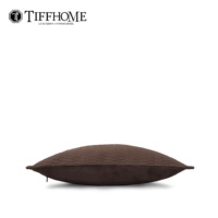 Nouvelle housse de coussin tissée de luxe écologique de Tiff Home 45*45cm en marron/vert/blanc crémeux pour taies d'oreiller