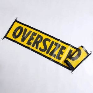 Heavy Duty PVC Mesh Cloth Vinyl Silk Screen Printed Handmade Safety Traffic Truck Sign Oversize Load Banner Flag with <b>Hooks</b> - Product Image 2