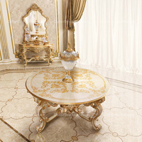 Table de console antique de luxe européen avec armoire d'entrée française miroir royal pour le salon