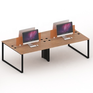 <span class=keywords><strong>BERSON</strong></span>-mesas de lectura para ordenador de oficina, patas de mesa de acero, Cara de cara, marco de 4 asientos, baratas - Product Image 2