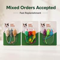 Lot de jouets en peluche pour chat en forme de souris, prêts à la vente au détail, jouets souris à plumes, styles variés pour les animaleries, OEM ODM, approvisionnement en gros