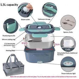Boîte à lunch électrique portable transfrontalière pour voiture et maison, chauffante, en acier inoxydable de qualité alimentaire, isolée, en ABS/plastique - Product Image 5