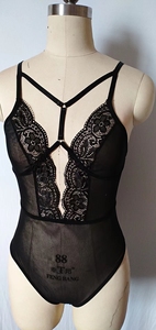 Profondo amore V Sexy taglie forti da donna modello nero Lingerie tuta da donna tuta Mujeres Sensuales En Ropa - Product Image 3