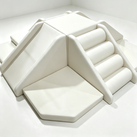 Pirámide de Espuma Blanca para Jugar, con Tobogán, Equipo de Juego Interior para Niños Pequeños, para Guarderías, Centros Comerciales, Fiestas Infantiles, Alquiler para Eventos