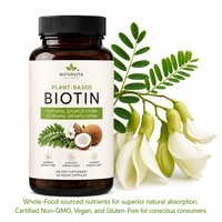 Comprimés de biotine 100% végétaux à base d'extrait de Sesbania Grandiflora, étiquette claire, végétalien, sans OGM, complément bien-être