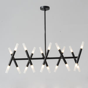 Candelabro grande de lujo para Hotel, moderno recibidor de ESCALERAS DE HIERRO dorado y acrílico de 36 cabezales, para Europa - Product Image 2