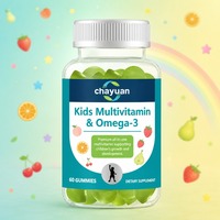 Vente en gros OEM Marque privée Gummies multivitaminés aromatisés végétaliens pour enfants Supplément multivitaminé en gummies avec Oméga-3 pour enfants