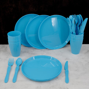 Ensemble de couverts en <span class=keywords><strong>plastique</strong></span> portables d'extérieur 39 pièces Couverts de <span class=keywords><strong>camping</strong></span> Boîte de pique-nique - Product Image 4