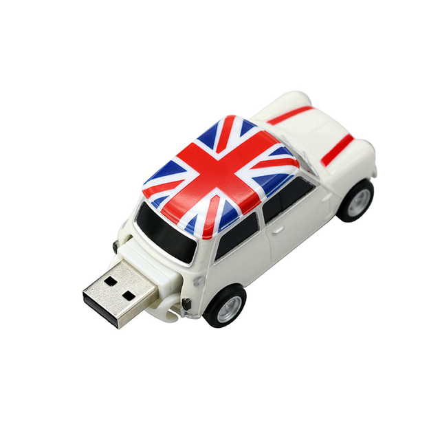 Factory Mini Cooper Car Tiny Push Rami Plastic Car Creative Shape 8gb 16gb USB Flash Drive Pendrive 32gb Gift USB Pen Drives