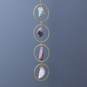<strong>Wholesale</strong> High Quality Natural <strong>Raw</strong> Gemstones Hanging Ornament 7 Chakra Quartz Healing <strong>Crystals</strong> Wall Hanging Decor SC003 - Product Image 5