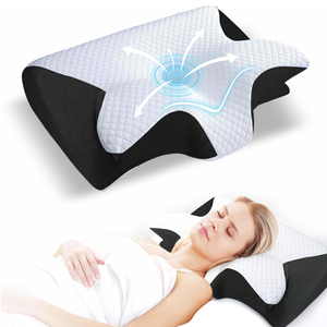 Hot bán Bướm hình bộ nhớ bọt gối với <span class=keywords><strong>Dual</strong></span> heights cho cột sống alignment Pain Relief và tất cả các đêm thoải mái - Product Image 1