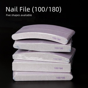 Professional Nail Files All Shapes Emery Board Nails Custom Manicure 100/180 Grit Manicure Pedicure Art Tools