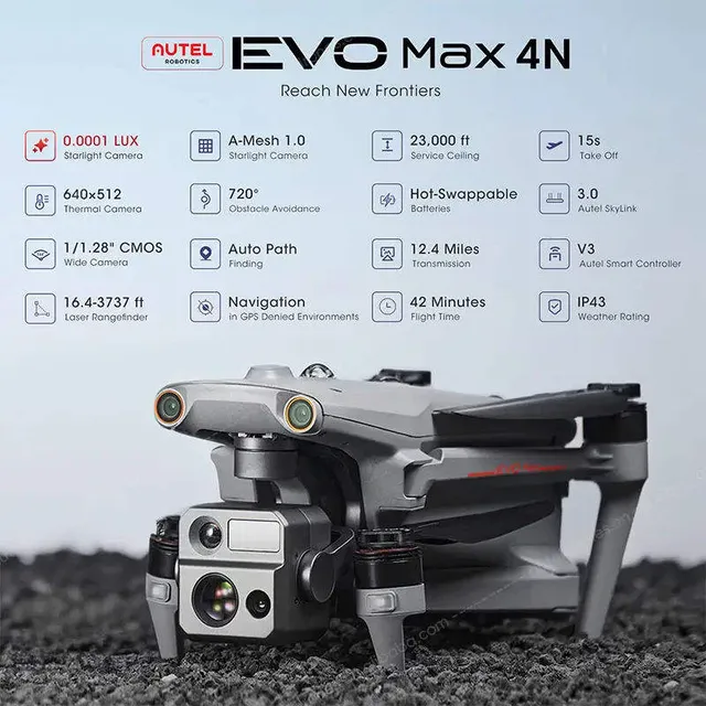 Autel Robotics Evo Max 4n Thermal Imaging 20km Long Range RC Quadcopter GPS Professional Dron Commercial Uav 8K Camera Drone