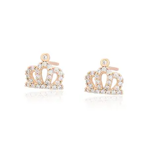 S00150635 xuping jewelry Sweet temperament elegant and noble queen must have crown diamond stud earrings