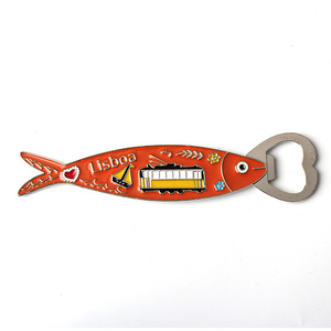 Portugal <span class=keywords><strong>Lisbonne</strong></span> alliage goutte à goutte huile poisson en forme de réfrigérateur autocollant décapsuleur poisson en forme de Souvenir en gros aimant de réfrigérateur - Product Image 2