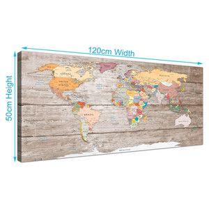 Lớn trang trí gỗ vải thế giới bằng gỗ Atlas bản đồ dấu hiệu treo tường nghệ thuật in trang trí nội thất - Product Image 4