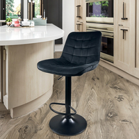Chaise de bar moderne nordique pour salle à manger, mobilier d'appartement, tabouret de bar premium avec base en métal et repose-pieds