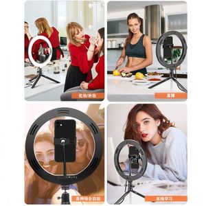 Lampe annulaire RVB 26cm 10 pouces avec support de téléphone <span class=keywords><strong>15</strong></span> couleurs pour lampe de photographie vidéo YouTube de maquillage TikTok - Product Image 6