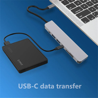 Concentrateur USB 2/3/4/5/6/7 en 1 Station d'accueil HDTV 4K 30Hz Adaptateur Type C Splitter Dock Extension pour PC portable
