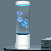 Lampe de bureau en forme de méduse pour mini aquarium à changement de couleur LED, décoration de bureau, aquarium miniature