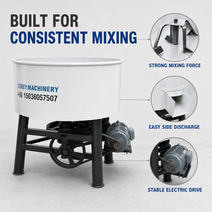 Malaxeur à mortier et béton haute performance Corey 500L, moteur 110kW, 6M/H, fabricant OEM, blanc, garantie 1 an - Product Image 3