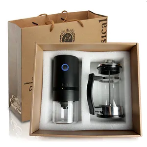 2023 New Product High Quality Oem Logo Luxury Grinder French Press Pot Men Electric Coffee Gift Set For Man And Woman