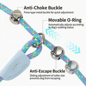 Laisse pour chien en corde de nylon à dégagement rapide, laisse d'entraînement anti-nœuds et antidérapante, sangle de harnais pour animaux de compagnie - Product Image 4
