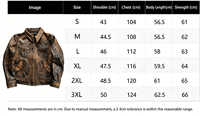 Jaket Kulit Asli Pria Berkualitas Tinggi untuk Pengendara Motor & Biker, Kerah Lipat, Banyak Kantong, Kulit Sapi Vintage yang Dicuci