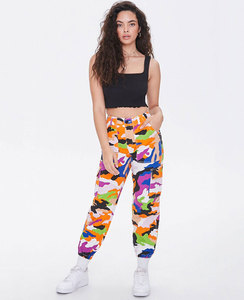 Conjunto de 2 Piezas para Mujer, Sudadera Corta Ajustada y Pantalones Jogger, Cintura Elástica, Poliéster/Algodón, Estampado Personalizado, Traje Deportivo de Invierno 2020 - Product Image 5