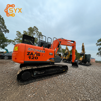 Б/у гусеничный экскаватор Hitachi ZX120, 12 тонн, 0,52 м, с малой наработкой часов, импорт из Японии, для развития сельскохозяйственных угодий