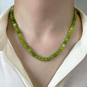 Collar Apilable Elegante y Sencillo con Cuentas de Ágata <span class=keywords><strong>Verde</strong></span> Natural, Diseño Fresco de Verano, para Mujer, Joyería de Moda, Regalo - Product Image 2