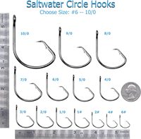 Hameçons circulaires 7381 en acier au carbone pour la pêche en mer et en eau douce, pour poisson-chat, carpe, bar rayé
