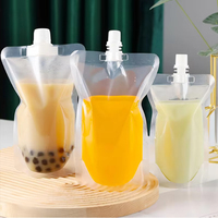 Sac à fermeture éclair réutilisable pour boisson liquide transparente en plastique étanche à l'humidité surface gaufrée pour la fermeture à glissière alimentaire whisky