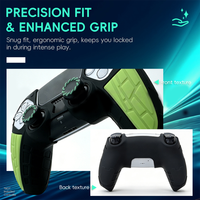 Coque en silicone bicolore avec autocollant pour pavé tactile et poignées pour manettes PS5 – Housse de protection pour accessoires de manette