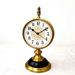Horloge de table victorienne en laiton avec design inspiré de Londres, horloge de bureau ronde antique, horloge décorative vintage pour la maison ou le bureau - Product Image 5