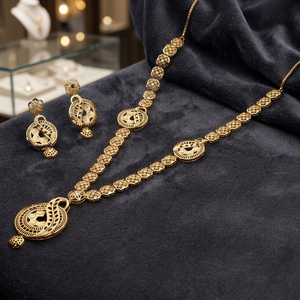 Wholesale Fashion Jewelry 14K 18K 24K <b>Gold</b> Filled Turkish <b>Jewellery</b> Oro Joyeria, Traditional Floral Design Turkish Long Jewelry - Product Image 6