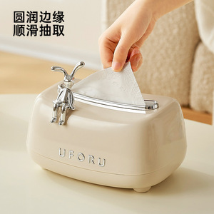 Uforu – boîte à mouchoirs de grande capacité, rangement de bureau à ressort pour salon et salle de bain - Product Image 2