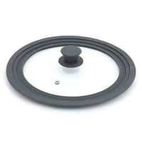 Couvercle en verre trempé universel Oem de fabrication d'usine professionnelle avec des trous de vapeur couvercle en verre d'anneau de silicone