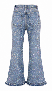 Jeans Holgados Hechos a Medida con Adornos de Diamantes de Imitación AB, Diseño Desgastado y <span class=keywords><strong>Roto</strong></span>, Estilo Retro Urbano para Hombre - Product Image 2