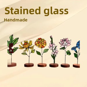 Décoration de table <span class=keywords><strong>en</strong></span> verre teinté <span class=keywords><strong>à</strong></span> thème végétal de style europé<span class=keywords><strong>en</strong></span> pour la fête des mères et les anniversaires, cadeau, ornements floraux de table - Product Image 3