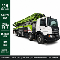 Bomba de Hormigón Móvil Usada Zoomlion 56m Scania P 8x4 con Control Remoto, Bomba de Hormigón Usada ZLJ5441THBSE 2020 para Exportación